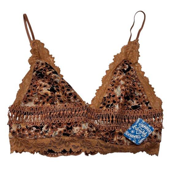 Free People Intimately Emma Soft Long Bralette, Black Combo, NWT, M - Picture 10 of 10